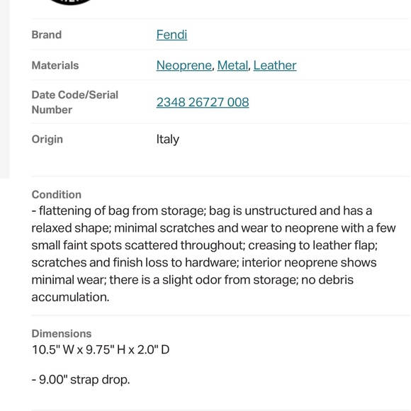 Fendi microfiber black bag with silver tone hardware. Adjustable leather strap. - Picture 3 of 13